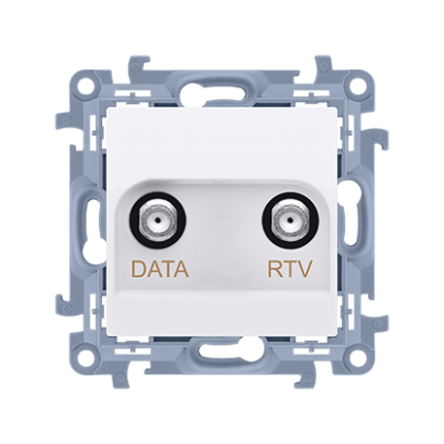 Simon 10 RTV-DATA socket, atten.: 10dB, white