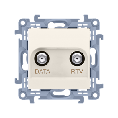 Simon 10 RTV-DATA socket, atten.: 10dB, cream white/electro white