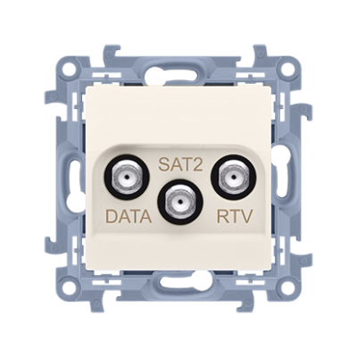 Simon 10 RTV-DATA-SAT socket, atten.: 1.5dB, cream white/electro white