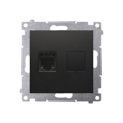 Simon 54 RJ12 single telephone socket, (module), black matt