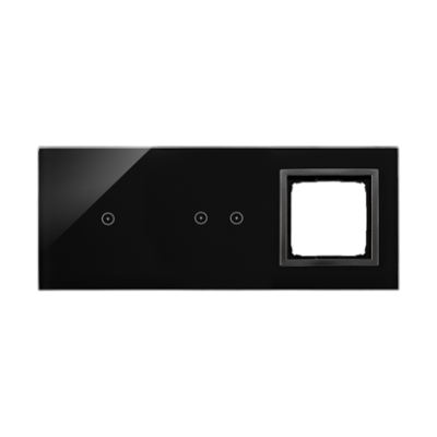 Simon 54 Touch touch panel 3 modules, Modul 1: 1 touch field, Module 2: 2 horizontal touch fields, Module 3: space for Simon 54 module, Fixing: horizontal, frozen lava