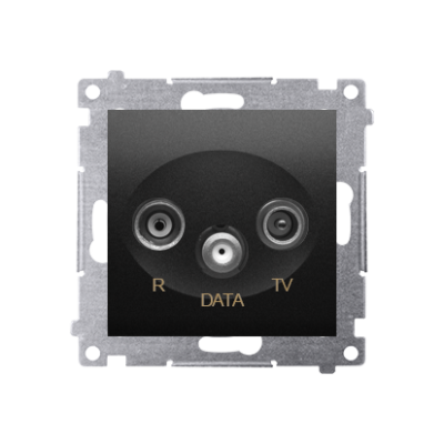 Simon 54 r-TV-DATA socket, atten.: 10dB, black matt