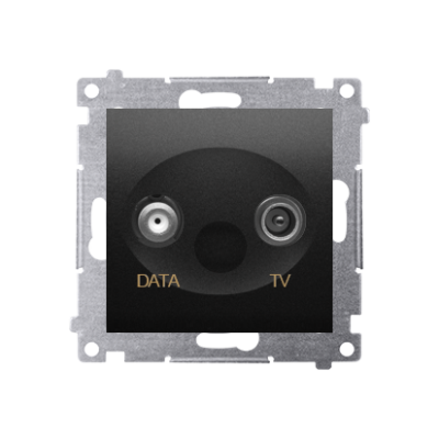 Simon 54 TV-DATA aerial socket, atten.: 5dB, black matt