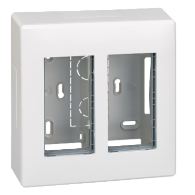 Surface mounted box, Simon 500, 2×S500, 4×K45, pure white