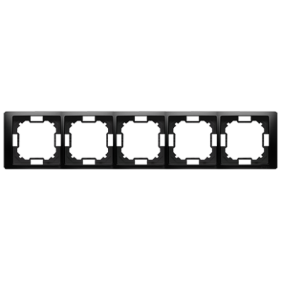 Simon Basic Neos 5 gang frame, black matt