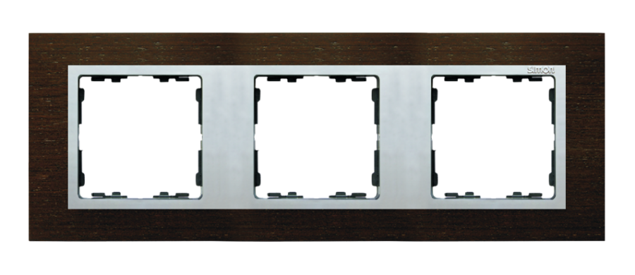 Simon82 Nature triple frame, wood, wenge / Aluminum matt