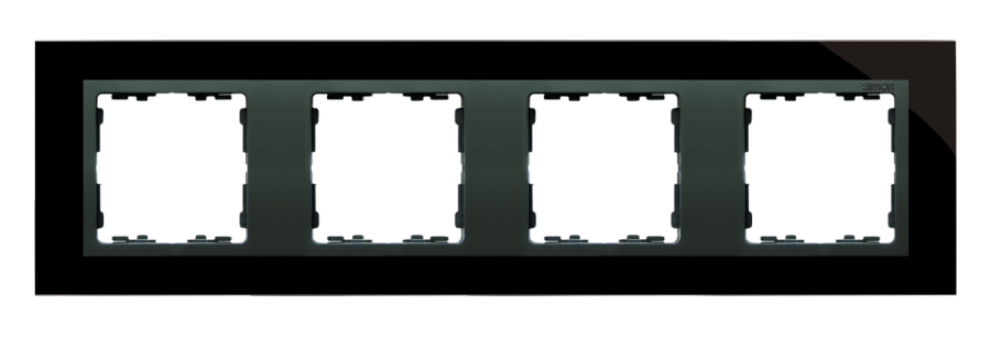 Simon82 Nature quadruple frame, glass, black / Graphite