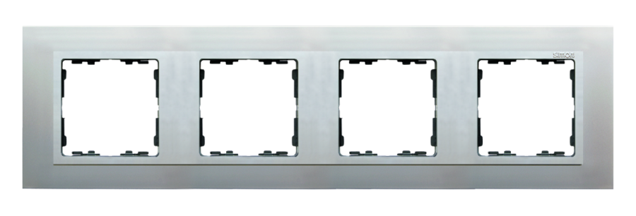 Simon82 Nature quadruple frame, metal, aluminum / aluminum matt