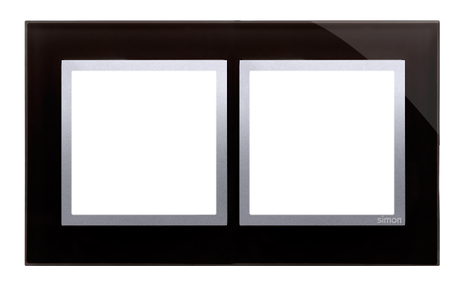 Simon 54 Nature double frame, glass, lunar lava
