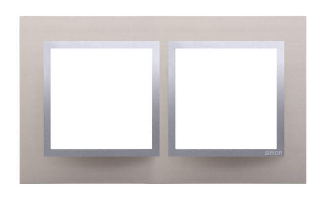 Simon 54 Nature double frame, metal, satin glare