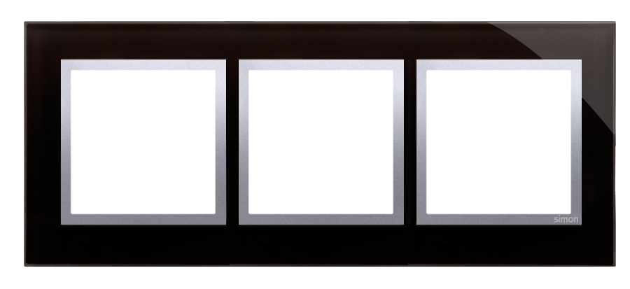 Simon 54 Nature triple frame, glass, lunar lava