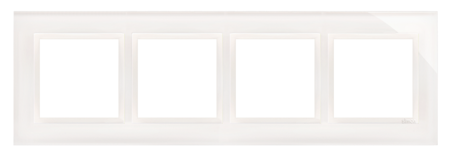 Simon 54 Nature quadruple frame, glass, white pearl