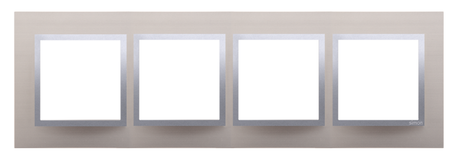 Simon 54 Nature quadruple frame, metal, satin glare