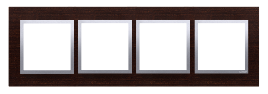 Simon 54 Nature quadruple frame, wood, silver wenge