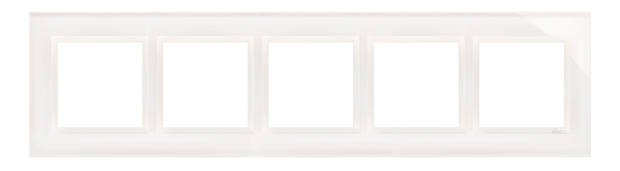 Simon 54 Nature quintuple frame, glass, white pearl