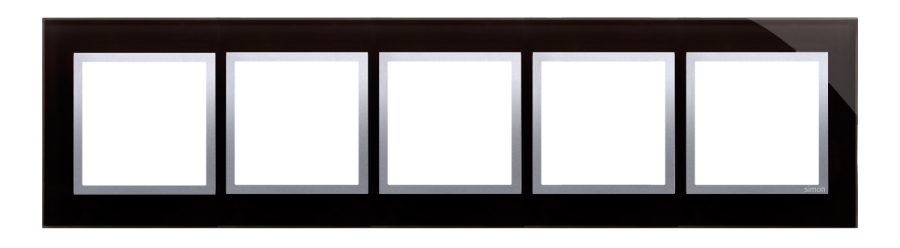 Simon 54 Nature quintuple frame, glass, lunar lava