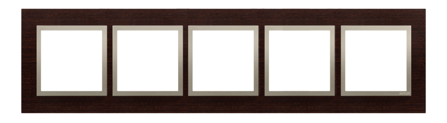 Simon 54 Nature quintuple frame, wood, gold wenge