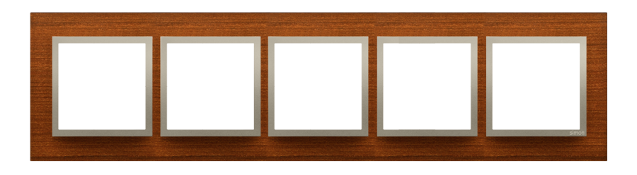 Simon 54 Nature quintuple frame, wood, golden walnut