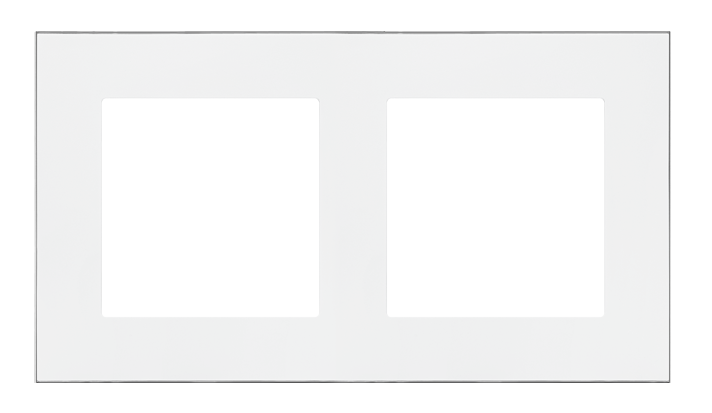 Simon 55 double frame, chrome base, white