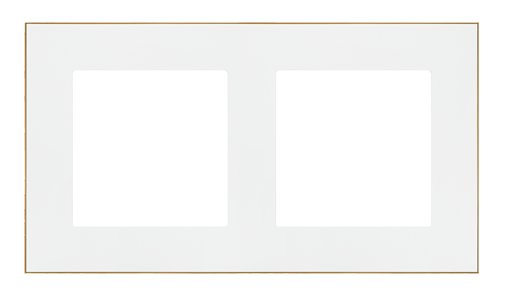 Simon 55 double frame, gold base, white