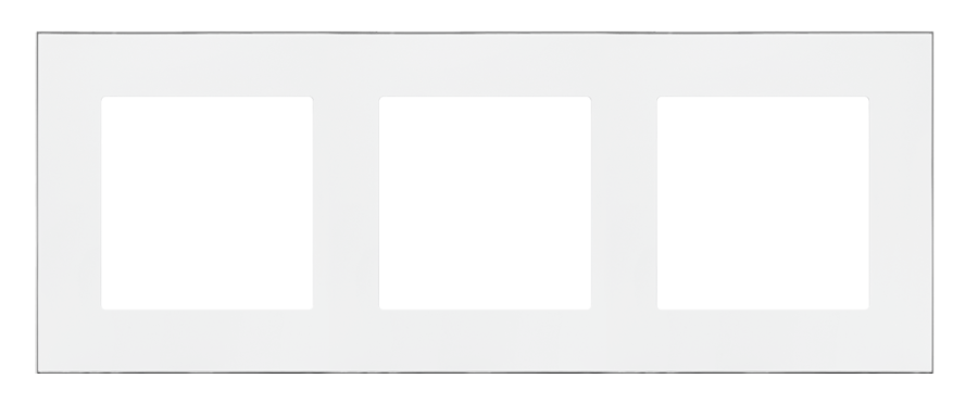 Simon 55 triple frame, chrome base, white