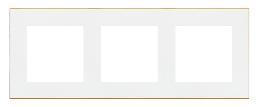 Simon 55 triple frame, gold base, white