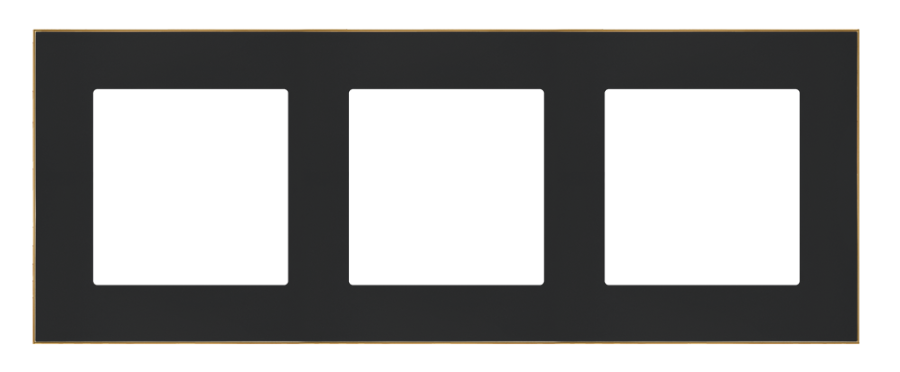 Simon 55 triple frame, gold base, black