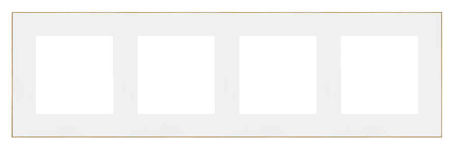 Simon 55 quadruple frame, gold base, white