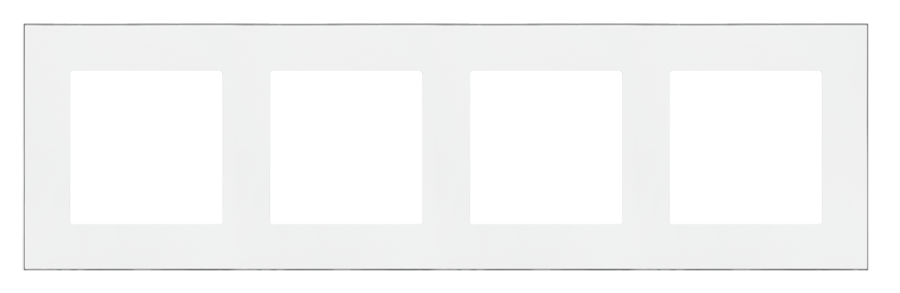 Simon 55 quadruple frame, chrome base, white