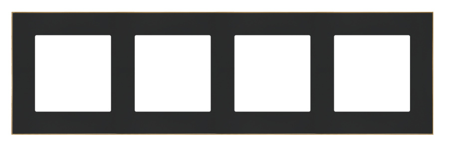 Simon 55 quadruple frame, gold base, black