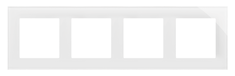 Simon 55 Nature quadruple frame, glass, classic white glass