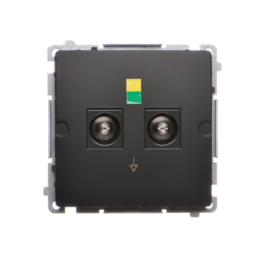 Simon Basic double equipontential socket, black matt