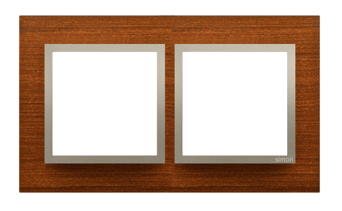 Simon 54 Nature double frame, wood, golden walnut