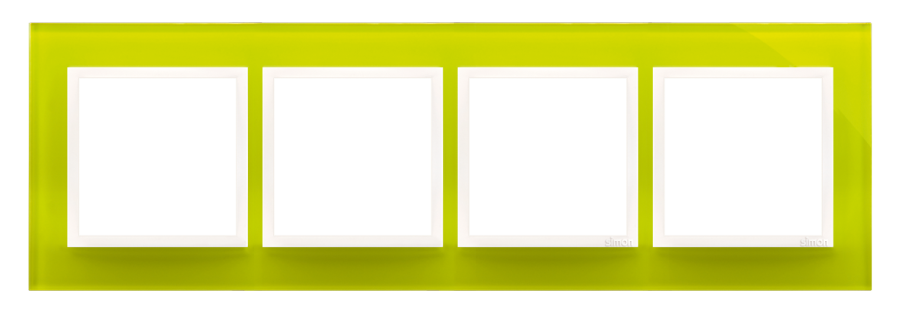 Simon 54 Nature quadruple frame, glass, sorbet lime