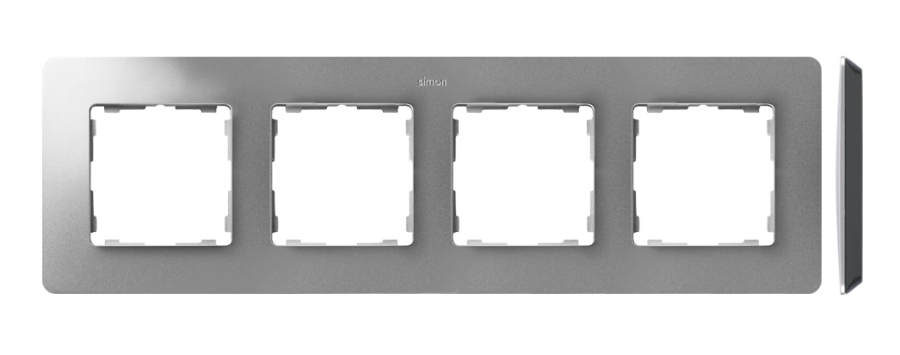 Simon 82 Detail quadruple frame, black base, aluminum