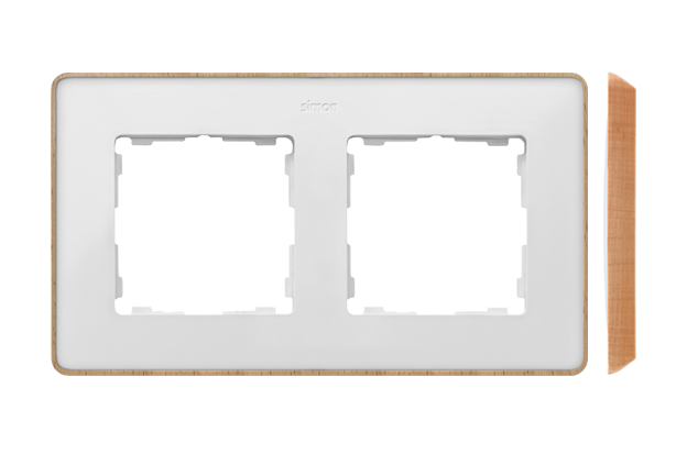 Simon 82 Detail double frame, wood base, white