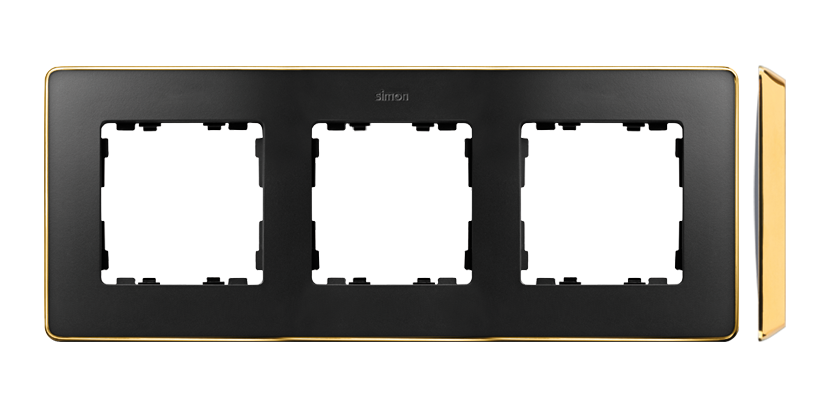 Simon 82 Detail triple frame, gold base, graphite