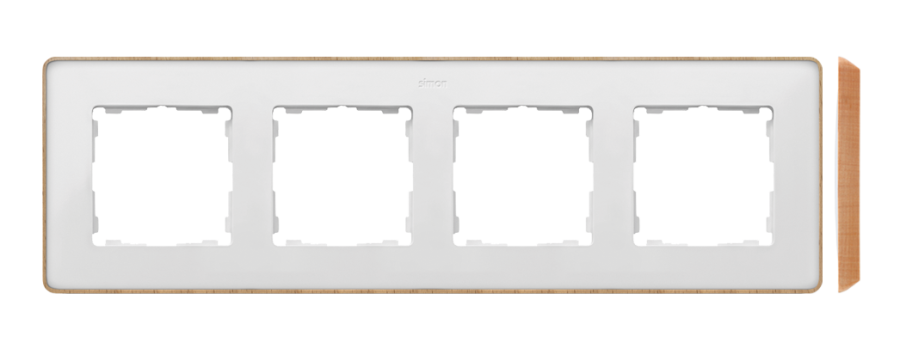 Simon 82 Detail quadruple frame, wood base, white