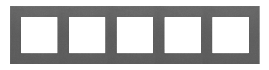 Simon 55 5 gang frame, graphite mat