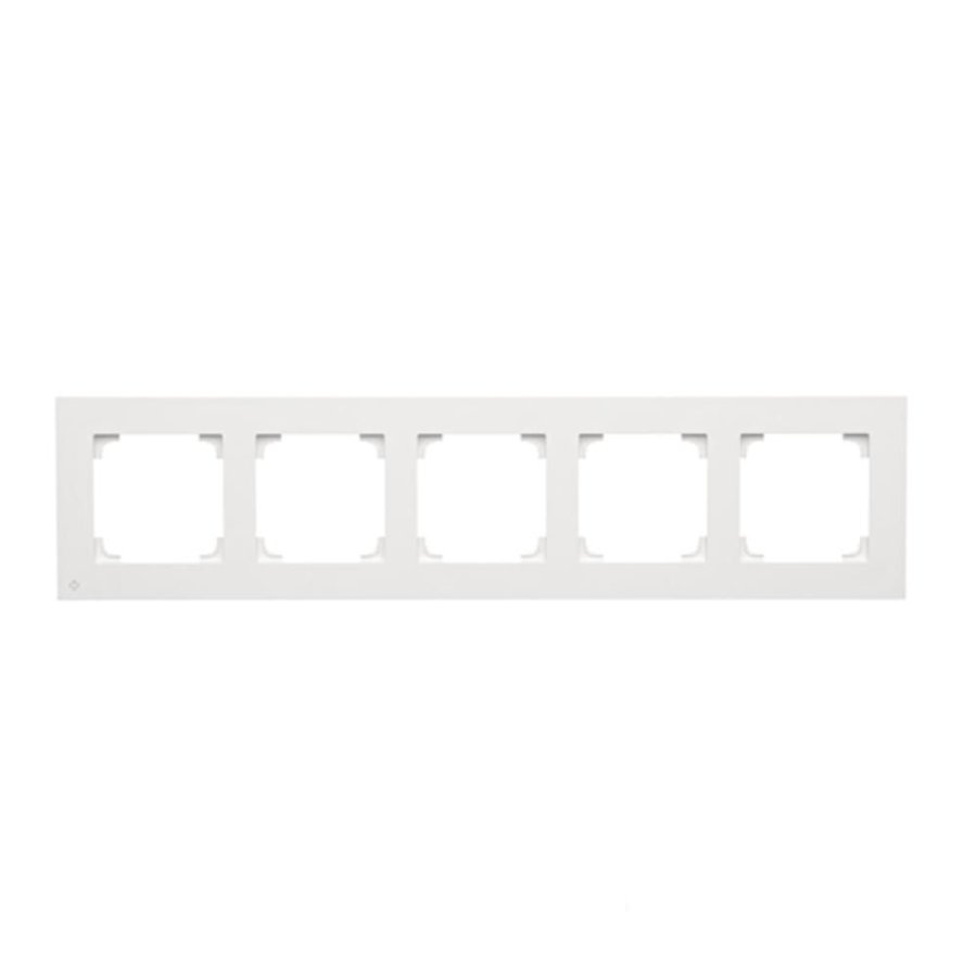 Simon 55 5 gang frame, antibacterial white
