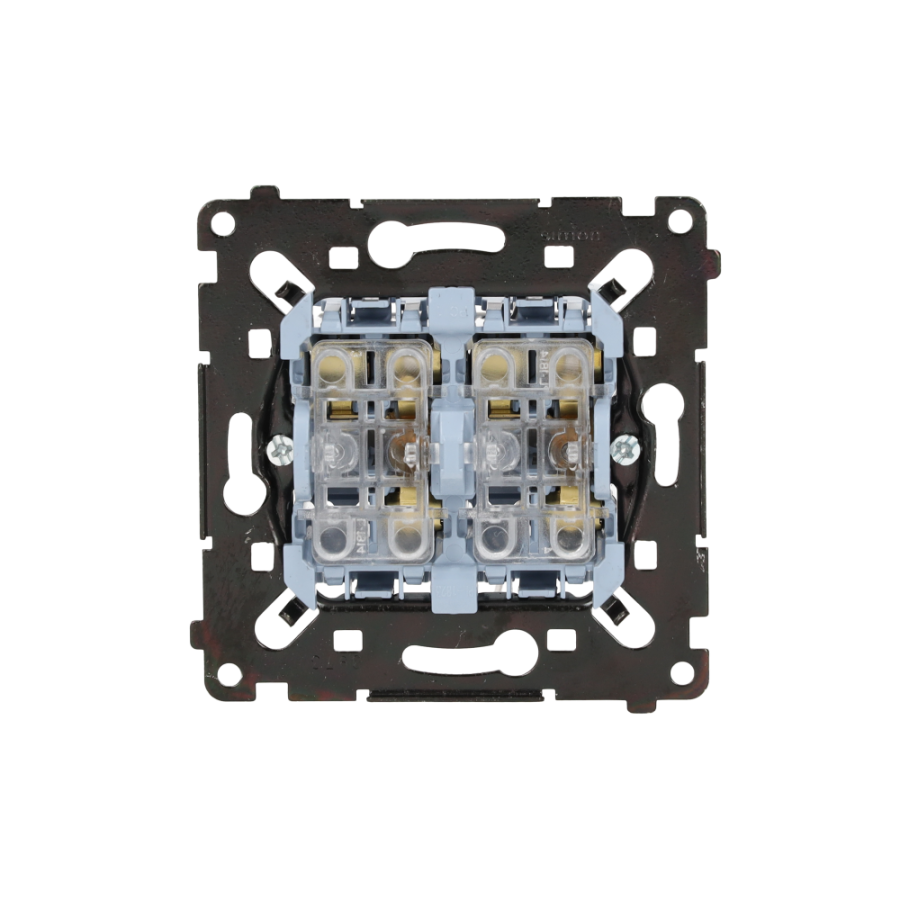 Simon 55 double two-way switch, 10AX, black