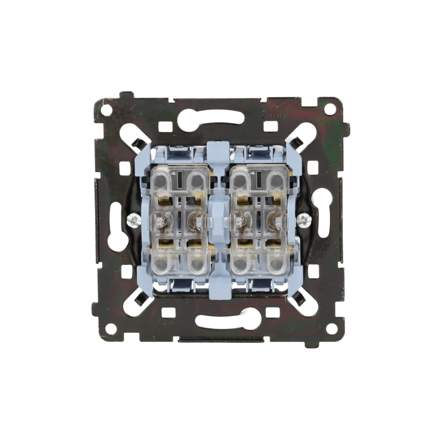 Simon 55 double intermediate switch, 10AX, black