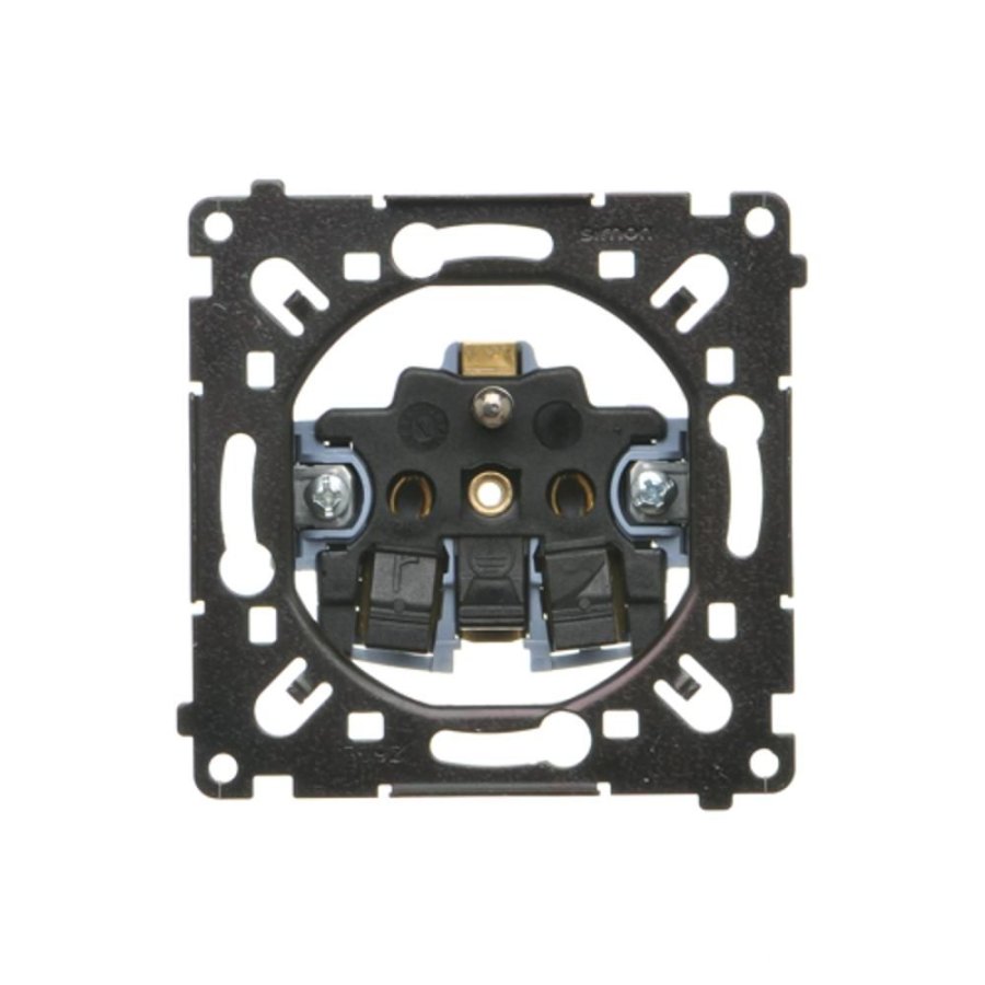 Simon 55 vienos lizdo kištukinė rozetė su įžeminimu, mechanizmas, 16 A, greitasis prijungimas, juoda