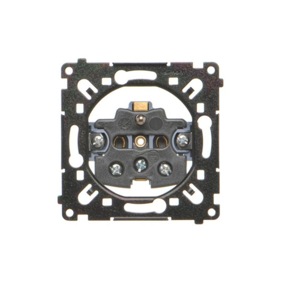 Simon 55 vienos lizdo kištukinė rozetė su įžeminimu, mechanizmas, 16 A, varžtas, juoda