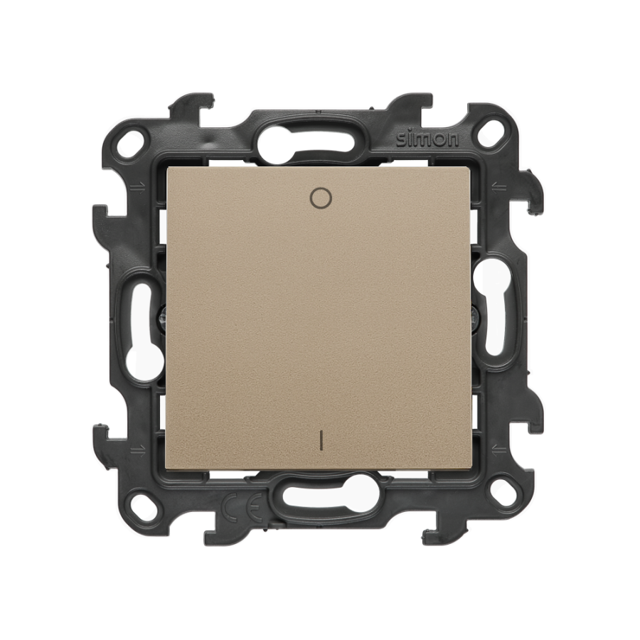 Two-pole switch, (module), Simon 24, IP20/IP44, 10AX, champagne matt