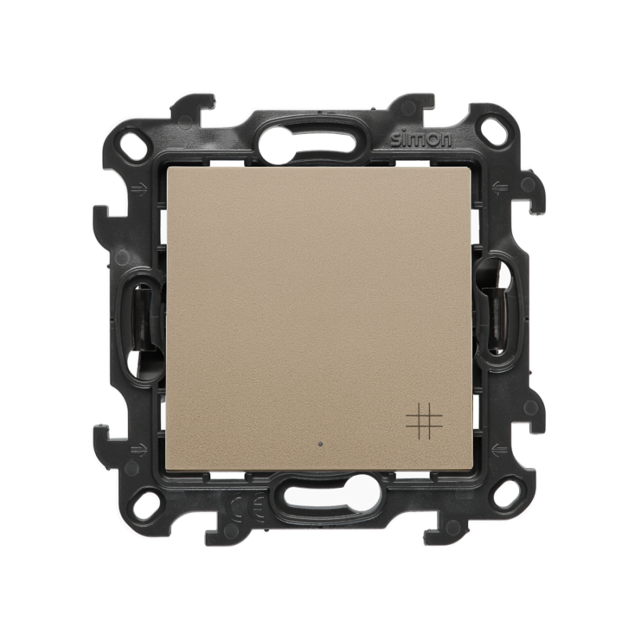 Interdediate switch with LED indicator light, (module), Simon 24, IP20/IP44, 10AX, champagne matt