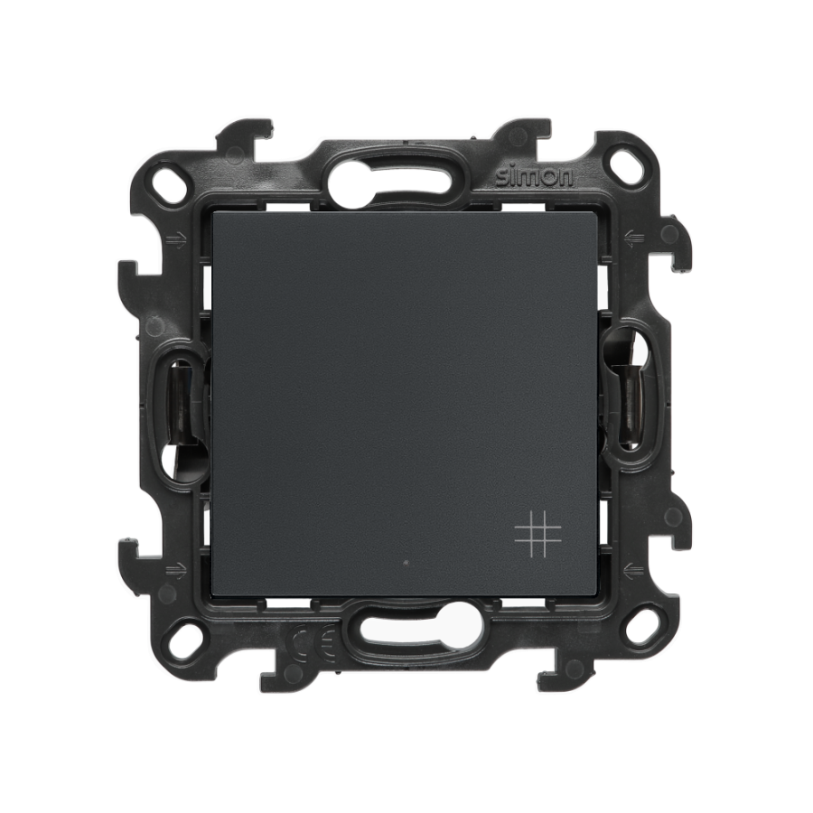 Interdediate switch with LED indicator light, (module), Simon 24, IP20/IP44, 10AX, graphite mat