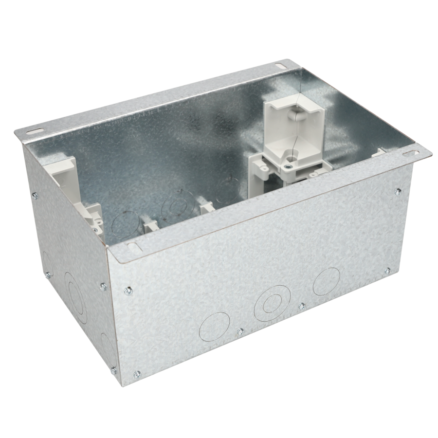 Grindų dėžutė, KGH, skirta betoninėms grindims, nerūdijantis plienas, 150 x 248 x 123 mm, 6×K45, klasikinis nerūdijantis plienas (Inox)