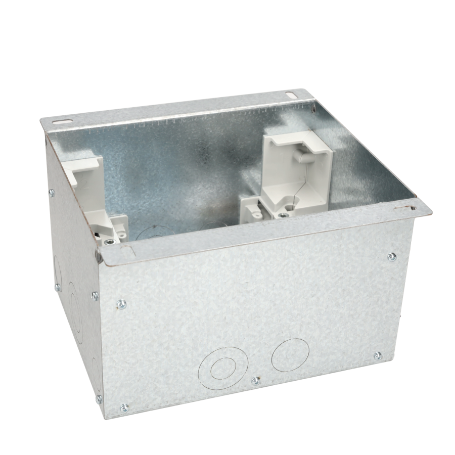 Floor box, KGH, For concrete floor, stainless steel, 150 x 193 x 123 mm, 4×K45, classic inox