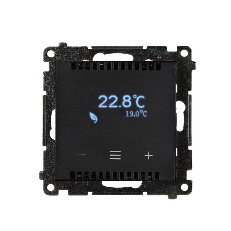 Simon 55 GO programmable thermostat with display [Wi-Fi], 230V, module, black matt